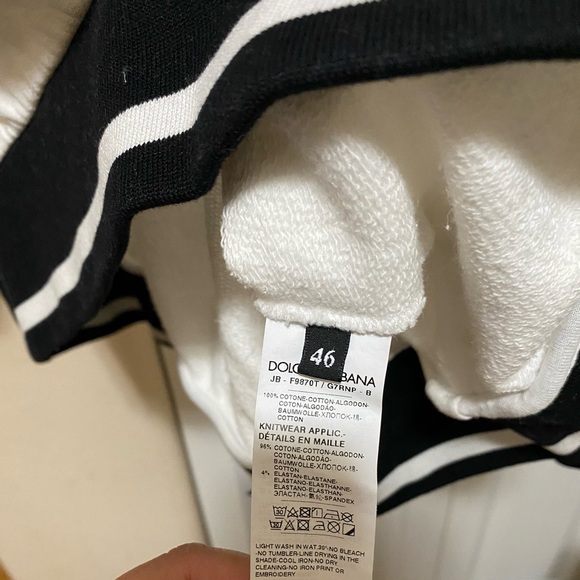 Dolce and Gabbana White Hoodie with Black Logo - Picture 3 of 5
